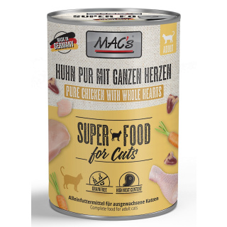 Mac`s Cat Super Food Huhn Pur mit ganzen Geflügelherzen 400g