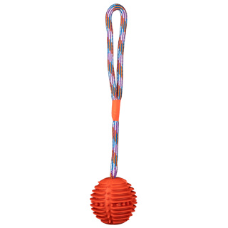 azoona Hundespielzeug Ball am Seil rot