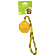 azoona Hundespielzeug Ball am Seil gelb