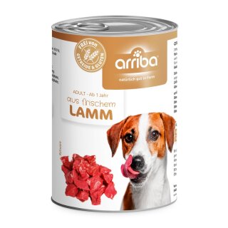 arriba Hundenassfutter mit frischem Lamm 400g