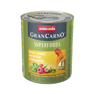 animonda Superfoods GranCarno Huhn und Spinat 800g