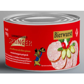 Landmetzgerei Springer Dosenwurst Bierwurst 190g
