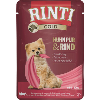 Rinti Hundenassfutter Gold Mini Huhn und Rind 100g