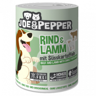Joe&Pepper Hundenassfutter Rind und Lamm mit Süßkartoffel 400g