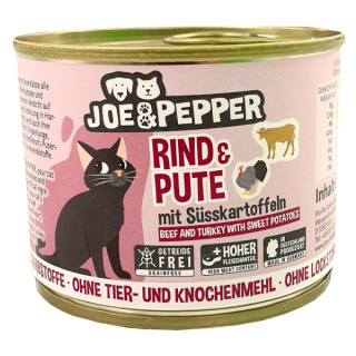 Joe&Pepper Katzennassfutter Rind und Pute mit Süsskartoffel 200g