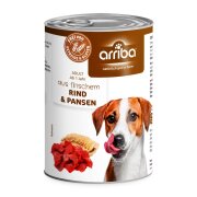 arriba Hundenassfutter mit Rind und Pansen