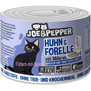Joe&Pepper Katzennassfutter Huhn und Forelle mit Möhren