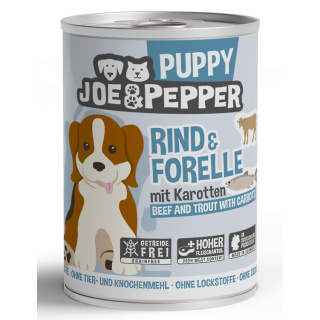 Joe&Pepper Hundenassfutter Puppy Rind und Forelle mit Karotten