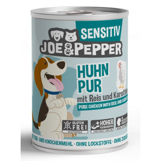Joe&Pepper Hundenassfutter Sensitiv Huhn pur mit Reis und Karotten