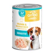 arriba Hundenassfutter Sensitiv mit Huhn und Basamtireis...