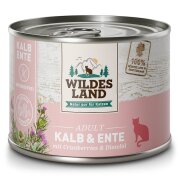 Wildes Land Katzennassfutter Kalb & Ente