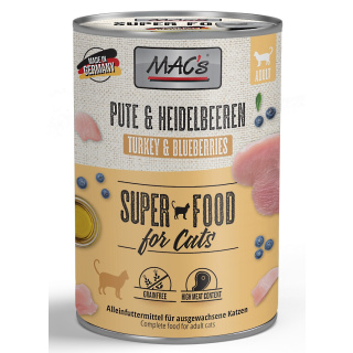 Mac`s Cat Super Food Pute und Heidelbeeren 400g