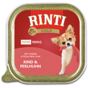 Rinti Hundenassfutter Gold Mini Rind und Perlhuhn 100g