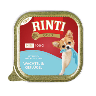 Rinti Hundenassfutter Gold Mini Wachtel und Geflügel 100g